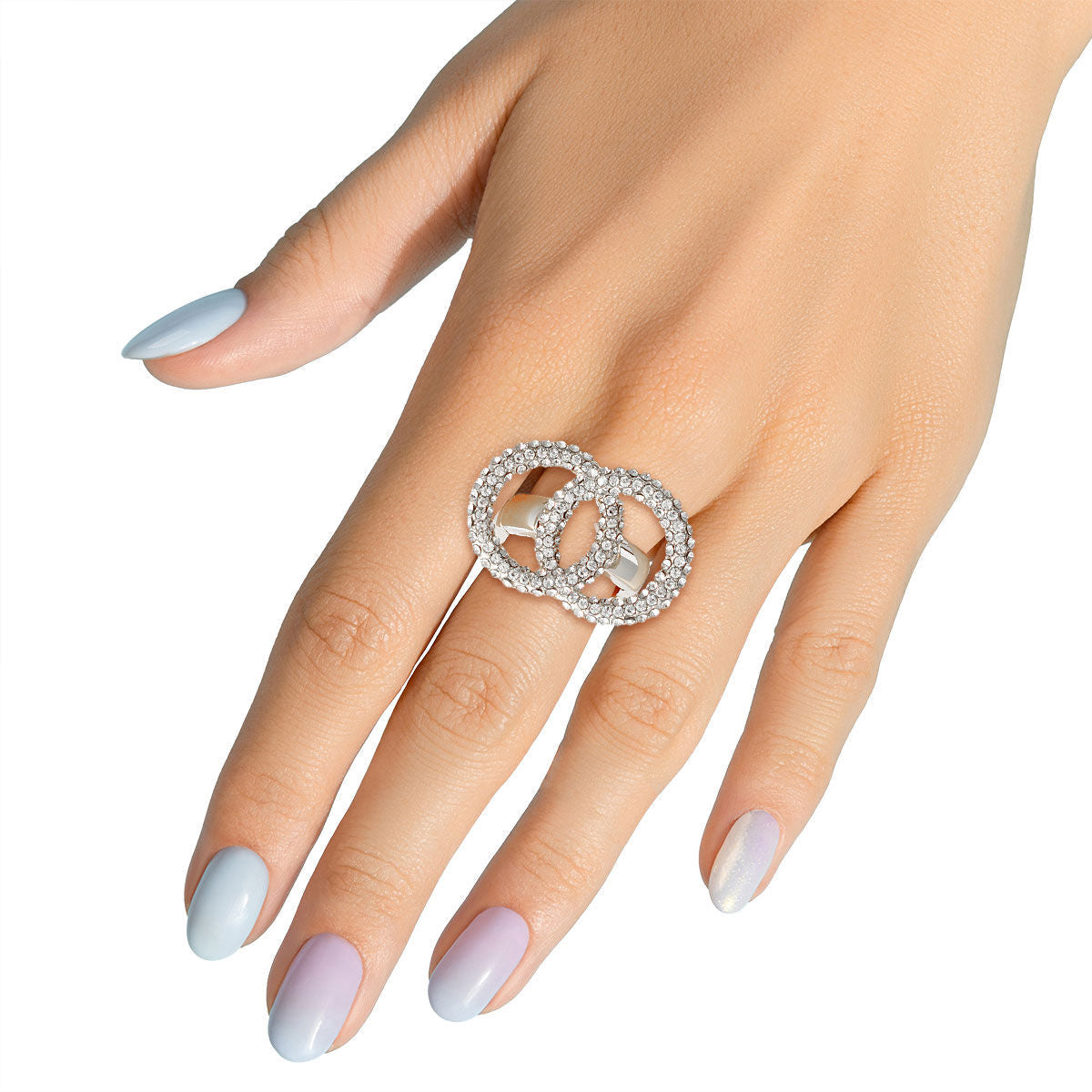 Silver Pave Infinity Link Ring - Premium Wholesale Jewelry from Pinktown - Just $10! Shop now at chiquestyles