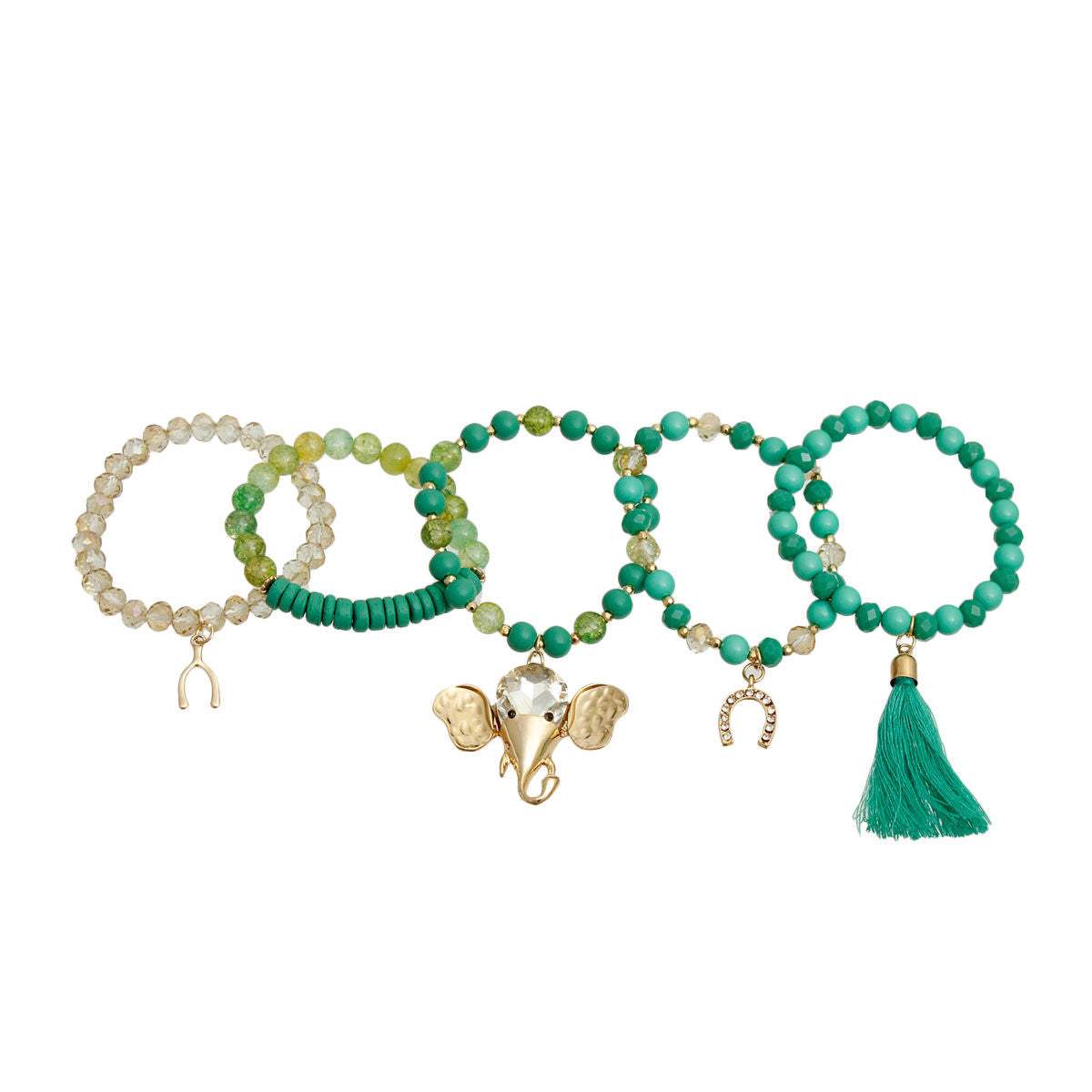 Turquoise Bead Elephant Charm Bracelets - Premium Wholesale Jewelry from Pinktown - Just $14! Shop now at chiquestyles