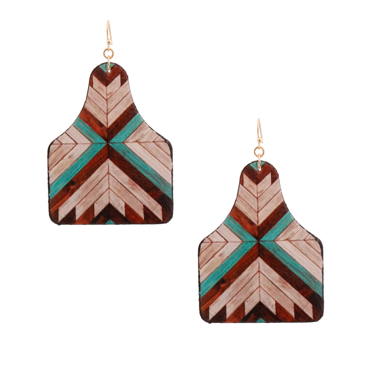 Brown Mosaic Leather Paddle Earrings|2.5 inches - Premium Wholesale Jewelry from Pinktown - Just $12! Shop now at chiquestyles