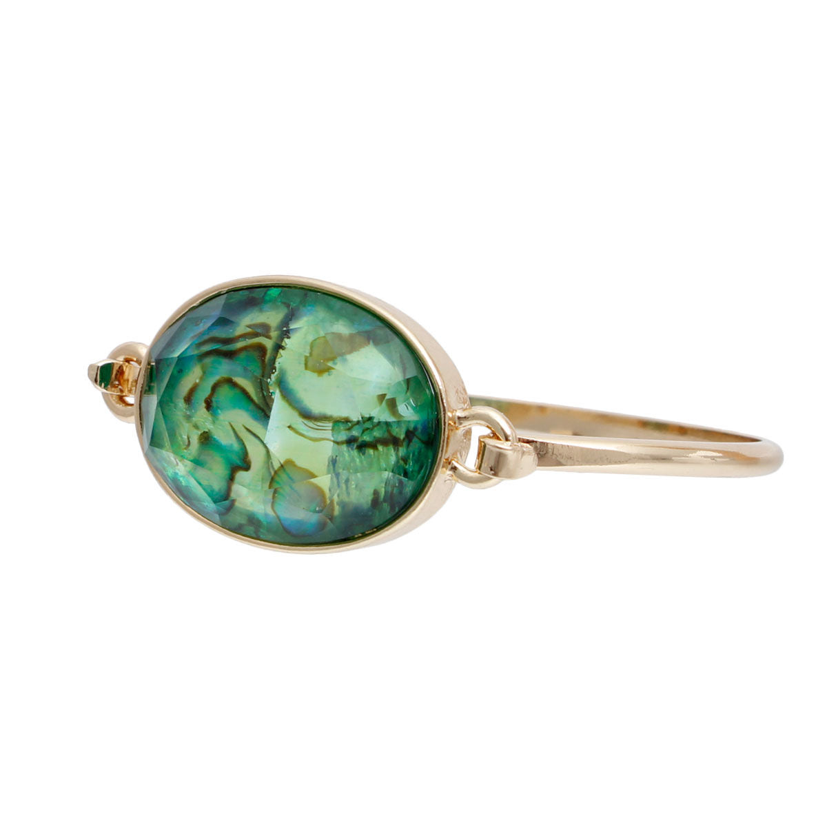 Blue Green Marbled Oval Bangle|8 inches - Premium Wholesale Jewelry from Pinktown - Just $9! Shop now at chiquestyles