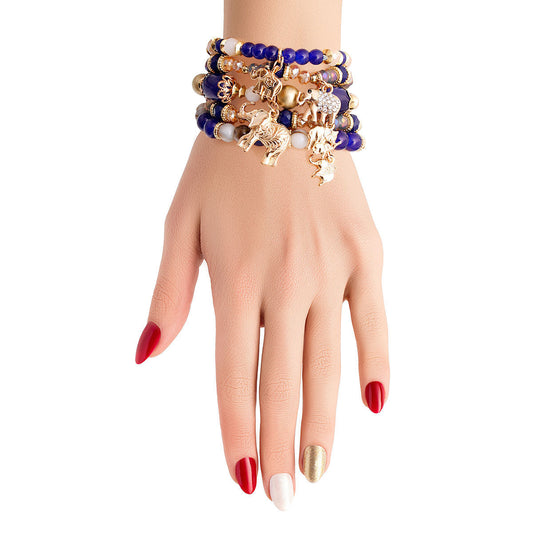 Blue Bead Elephant Bracelets|Stretch to Fit - Premium Wholesale Jewelry from Pinktown - Just $13! Shop now at chiquestyles