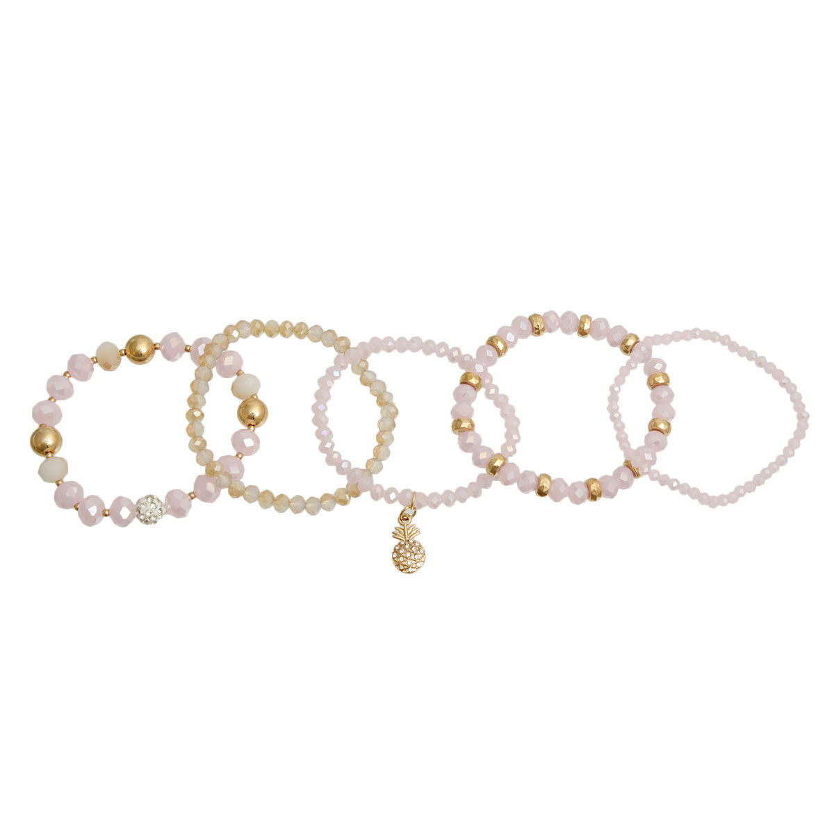 Light Pink Pineapple Charm Bracelets - Premium Wholesale Jewelry from Pinktown - Just $13! Shop now at chiquestyles