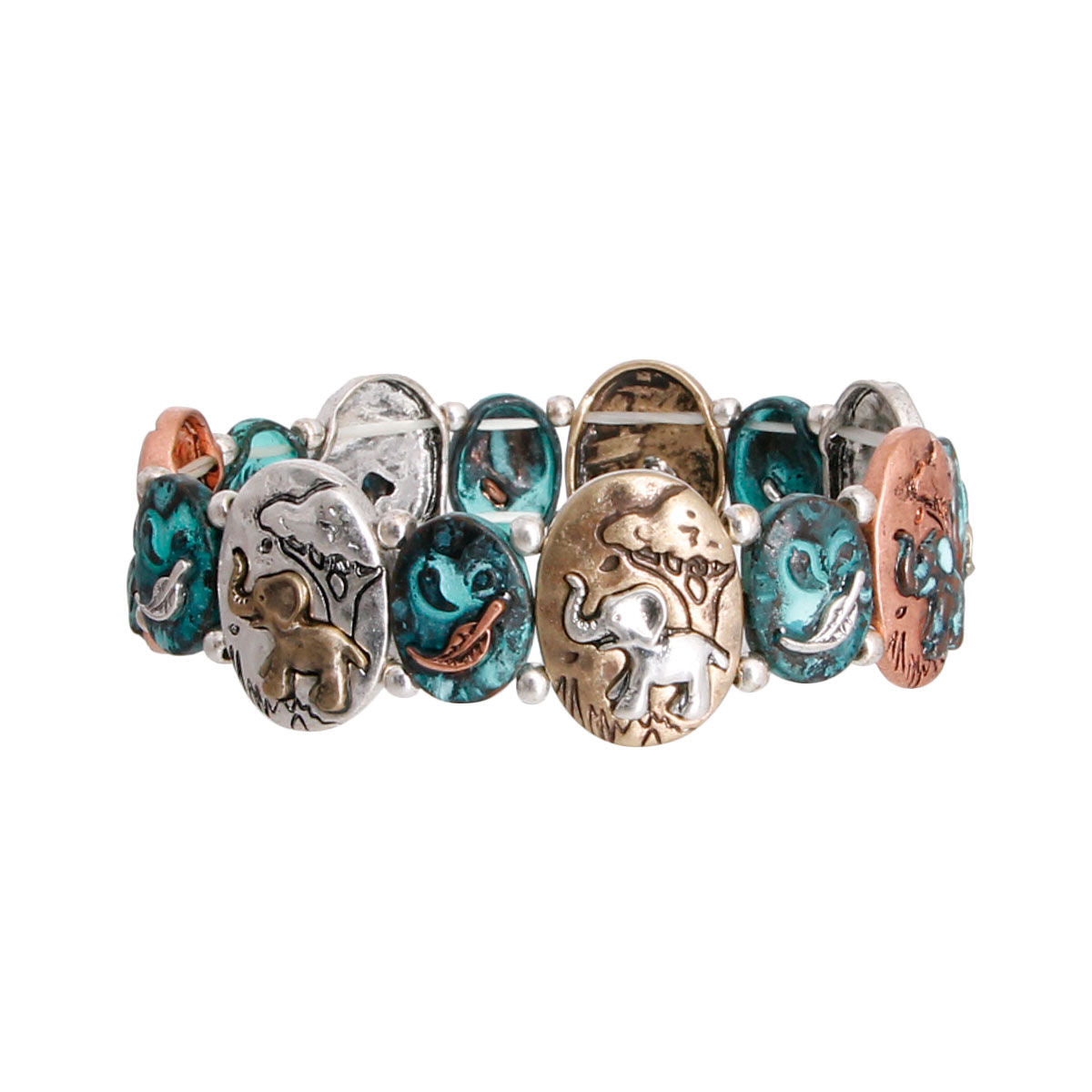 Patina Metal Elephant Engraved Bracelet|Stretch to Fit - Premium Wholesale Jewelry from Pinktown - Just $14! Shop now at chiquestyles