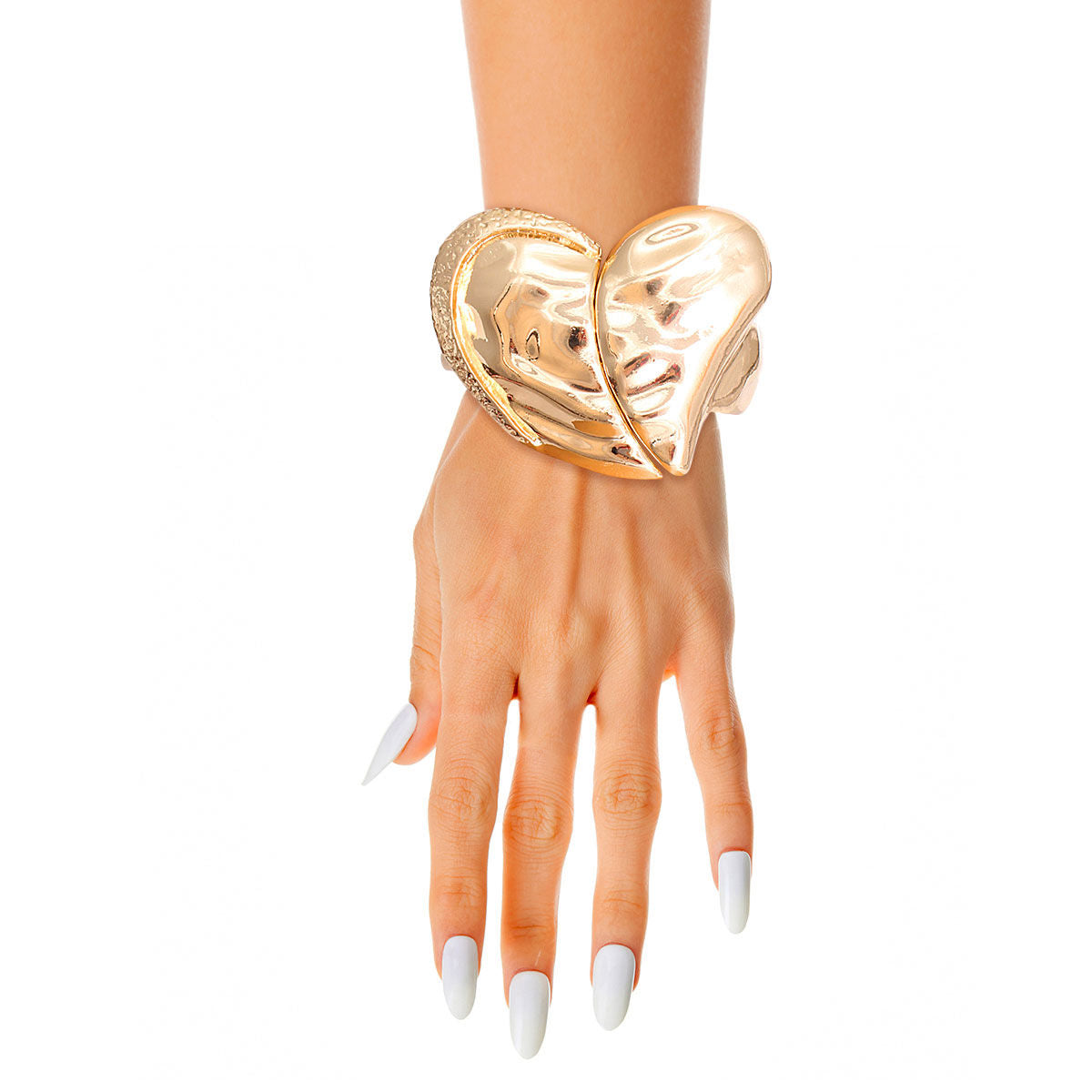 Hammered Gold Chunky Cuff|8 inches - Premium Wholesale Jewelry from Pinktown - Just $18! Shop now at chiquestyles