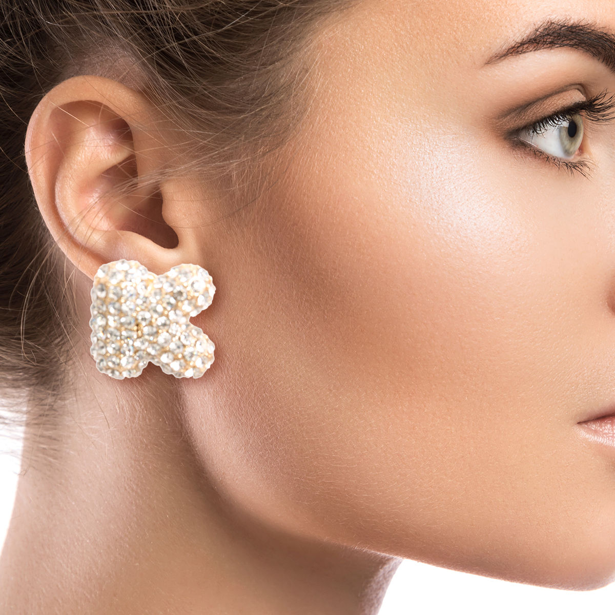 Letter K Rhinestone Studs|.85 inches - Premium Wholesale Jewelry from Pinktown - Just $11! Shop now at chiquestyles