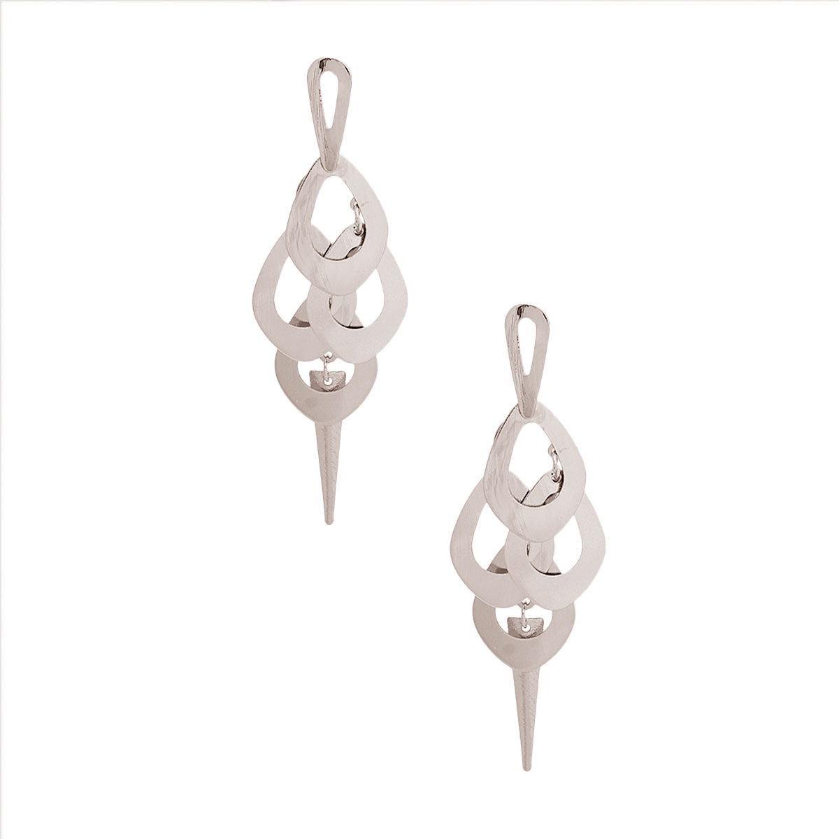 Silver Metal Teardrop Dangle Earrings|3.75 inches - Premium Wholesale Jewelry from Pinktown - Just $6! Shop now at chiquestyles