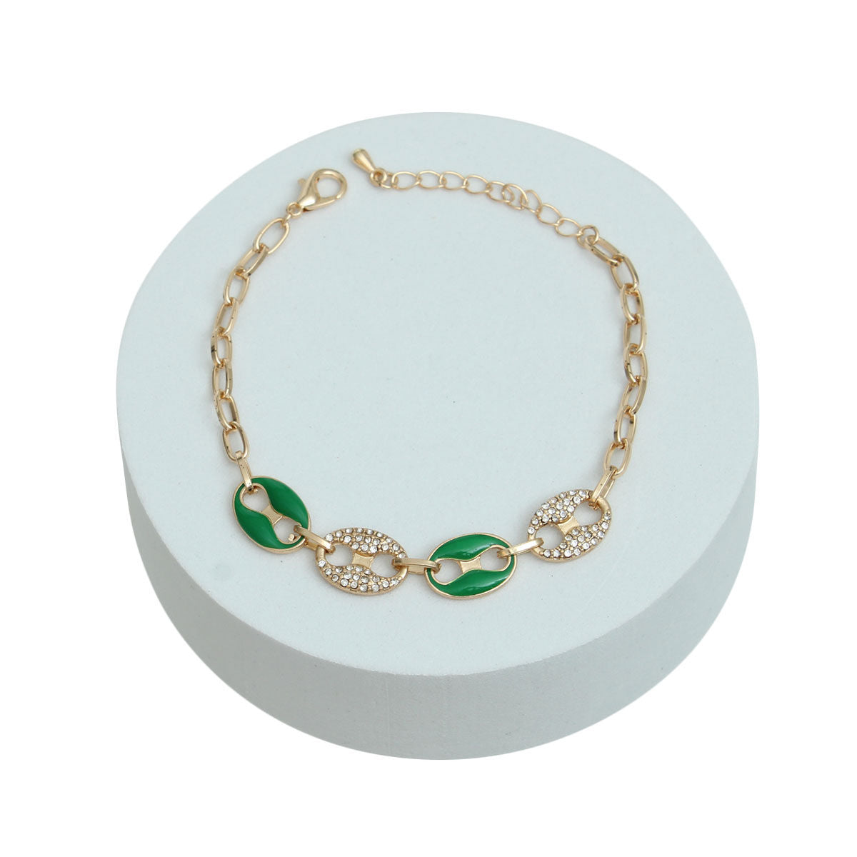 Green Gold Mariner Chain Bracelet|7 + 1.5 inches - Premium Wholesale Jewelry from Pinktown - Just $9! Shop now at chiquestyles