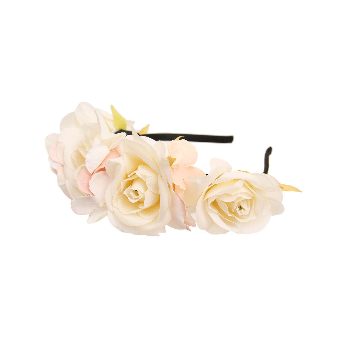 Ivory Fabric Flower Headband|Adjustable - Premium Wholesale Fashion Accessories from Pinktown - Just $10! Shop now at chiquestyles