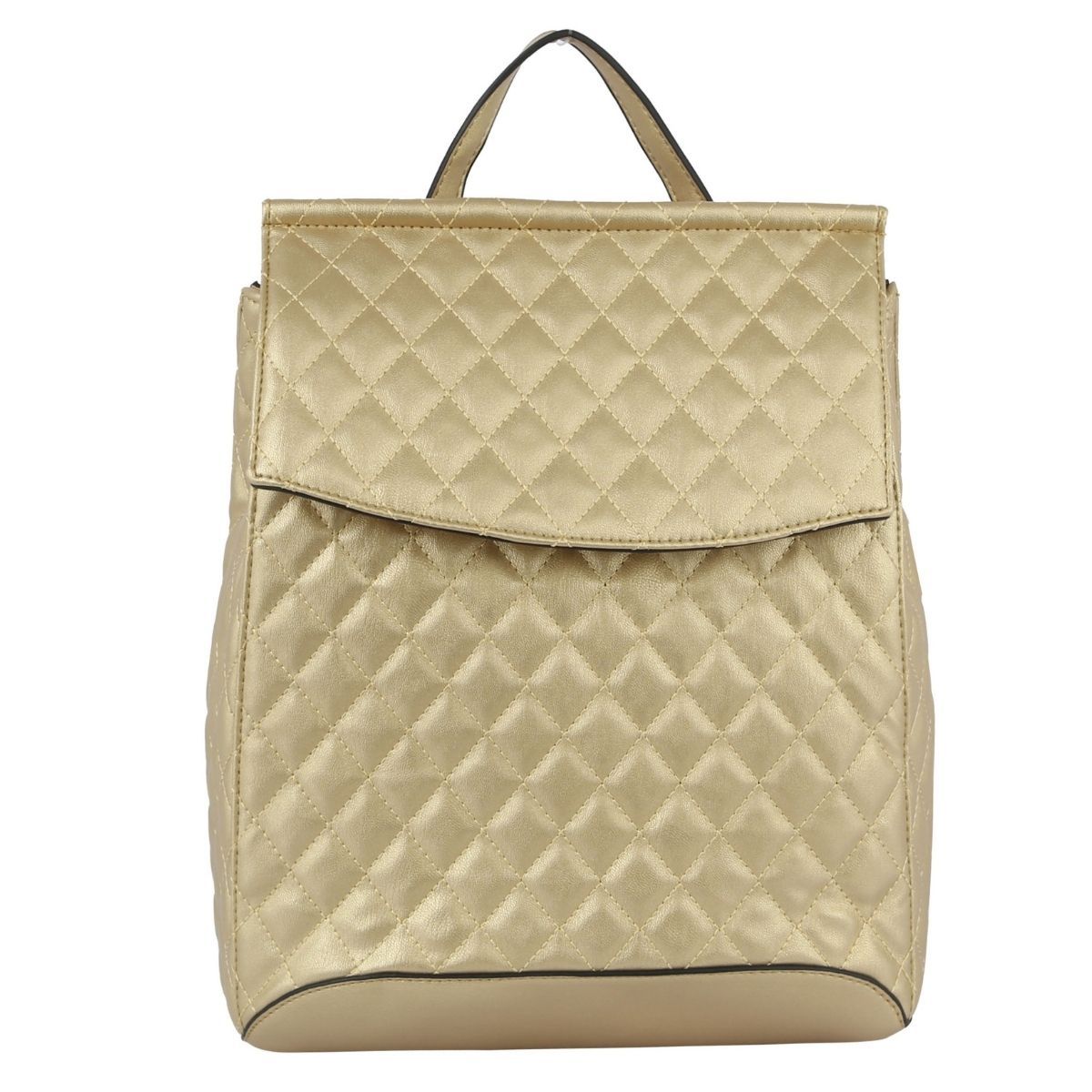 Gold Quilted Convertible Backpack|15 x 13 x 5 inches - Premium Wholesale Fashion Accessories from Pinktown - Just $57! Shop now at chiquestyles