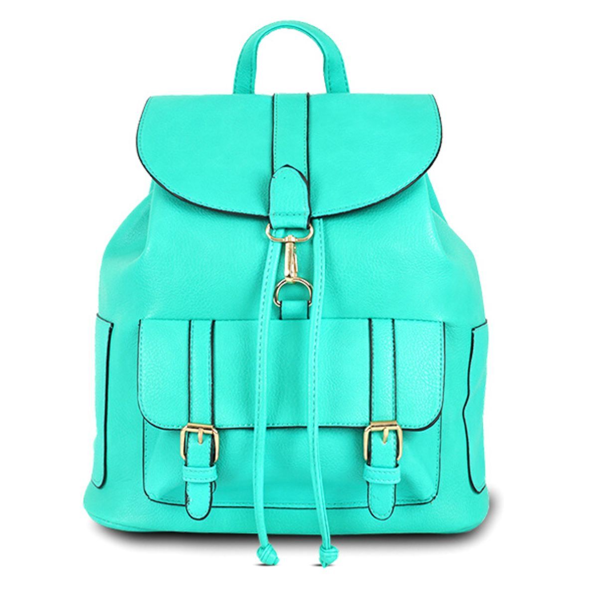 Aqua Buckle Flap Backpack - Premium Wholesale Fashion Accessories from Pinktown - Just $34! Shop now at chiquestyles