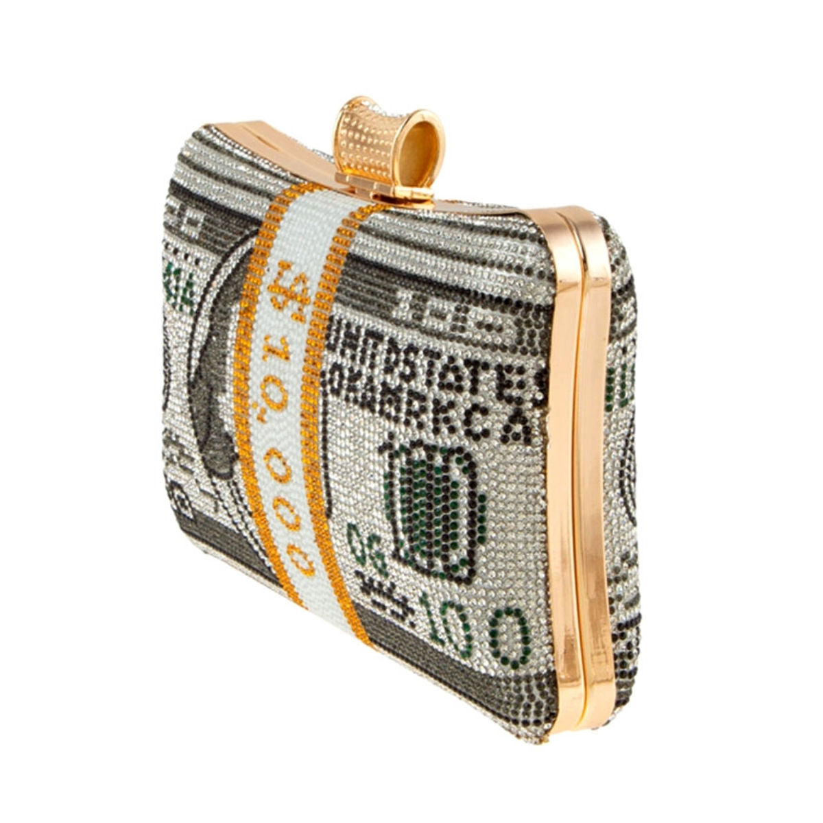 Black Bling Banded Cash Luxury Clutch|7.75 x 4.75 x 2 inches - Premium Wholesale Fashion Accessories from Pinktown - Just $55! Shop now at chiquestyles