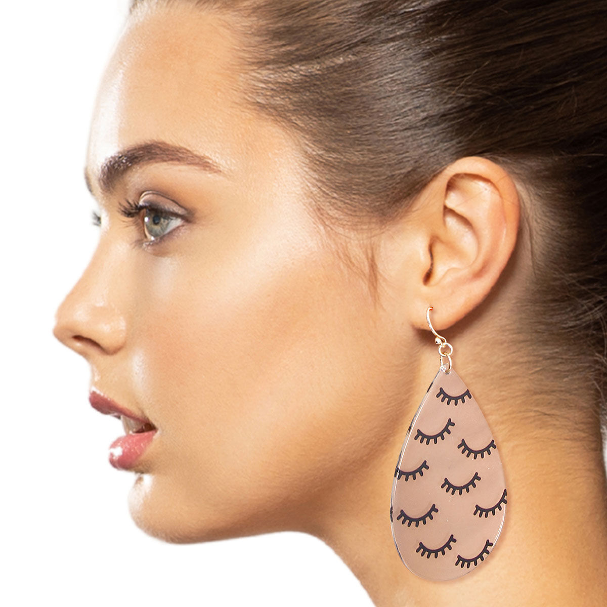 Black Eyelashes Teardrop Earrings - Premium Wholesale Jewelry from Pinktown - Just $10! Shop now at chiquestyles