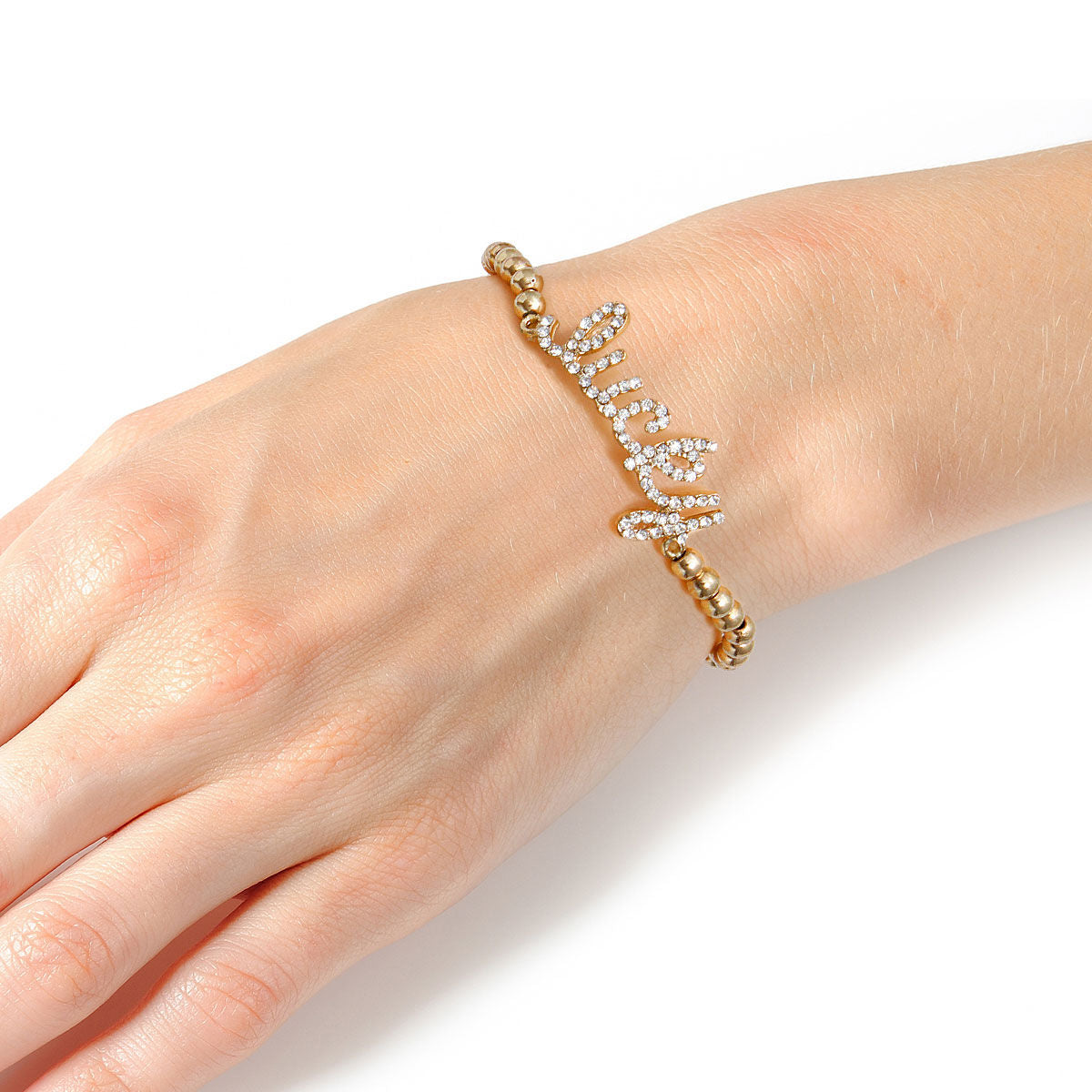 Gold Ball Bead Lucky Bracelet|Stretch to Fit - Premium Wholesale Jewelry from Pinktown - Just $3! Shop now at chiquestyles