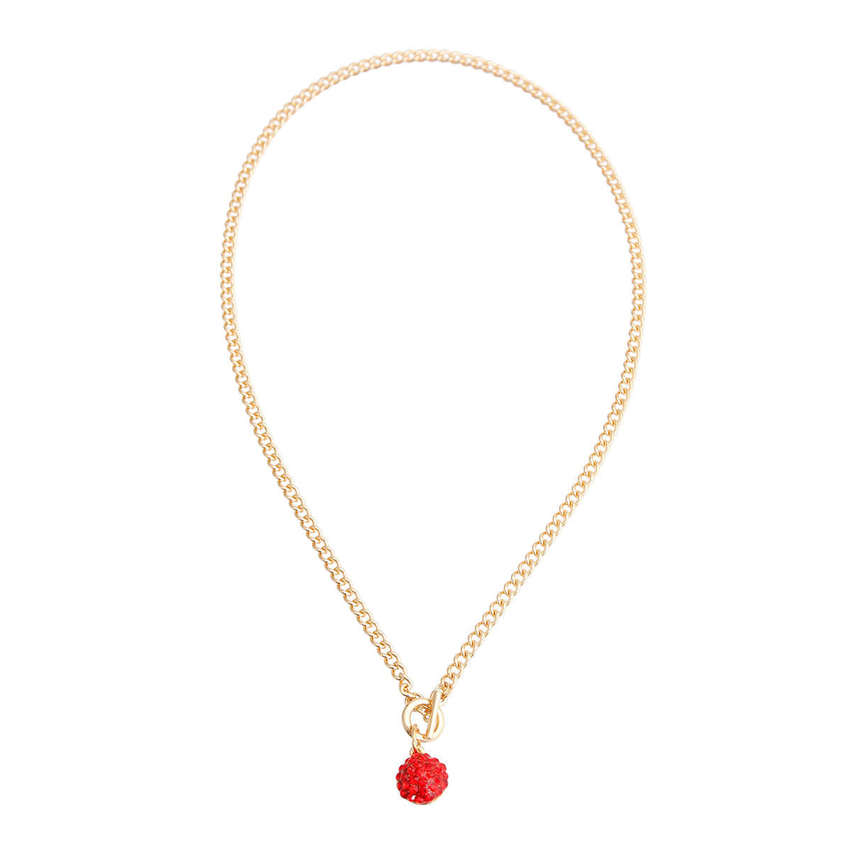 Mini Red Pave Charm Necklace|18 inches - Premium Wholesale Jewelry from Pinktown - Just $7! Shop now at chiquestyles