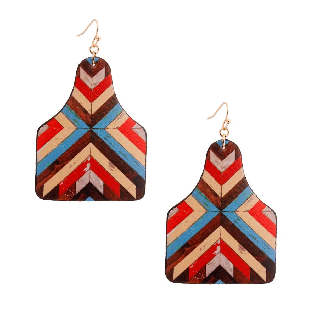 Multi Mosaic Leather Paddle Earrings - Premium Wholesale Jewelry from Pinktown - Just $11! Shop now at chiquestyles