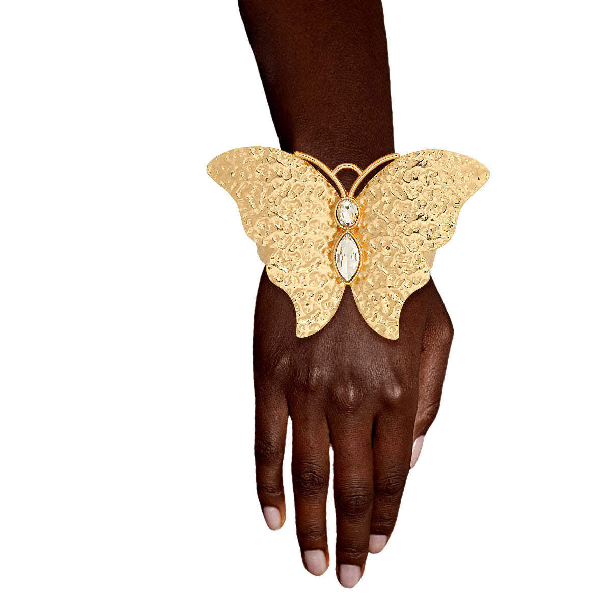 Gold Hammered Butterfly Cuff|8 inches - Premium Wholesale Jewelry from Pinktown - Just $19! Shop now at chiquestyles