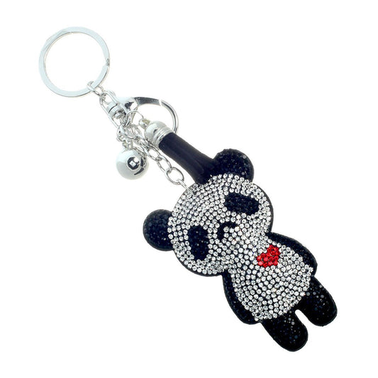 Black Sad Panda Keychain Bag Charm - Premium Wholesale Fashion Accessories from Pinktown - Just $7! Shop now at chiquestyles