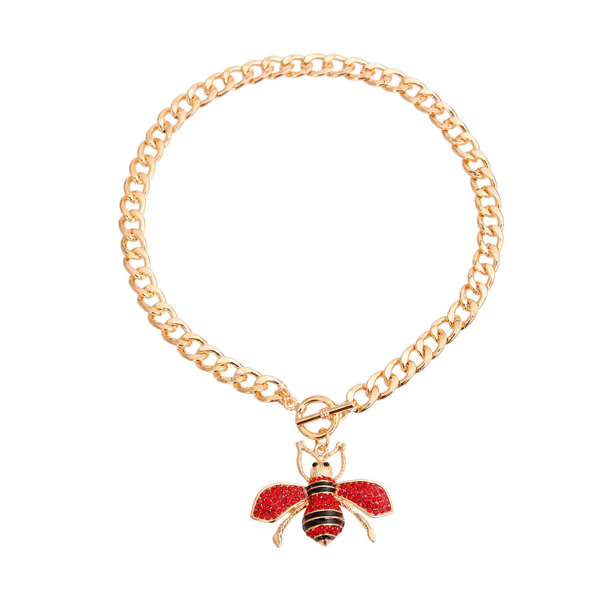 Red Bee Toggle Necklace|16 inches - Premium Wholesale Jewelry from Pinktown - Just $12! Shop now at chiquestyles