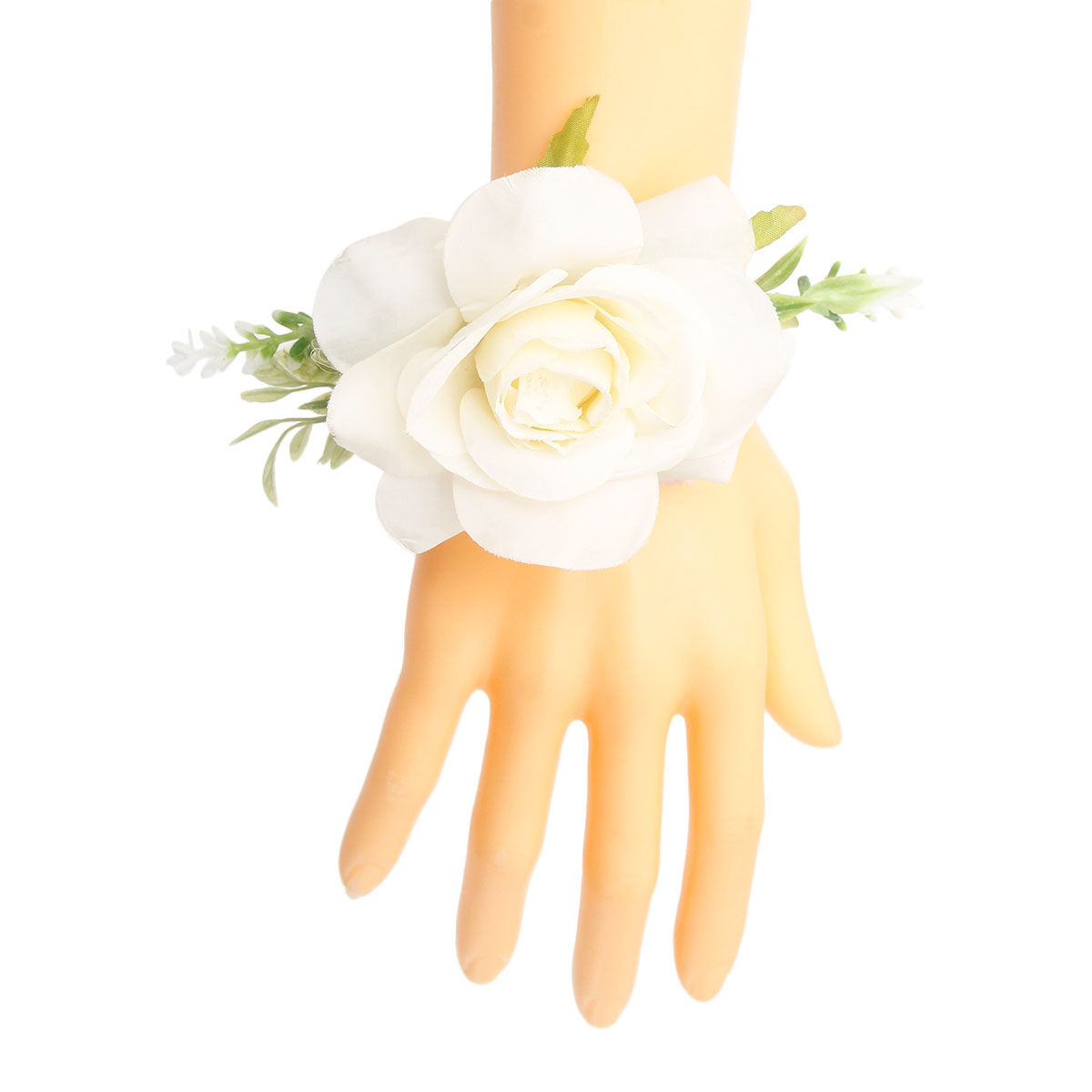 Ivory Fabric Flower Bracelet|Adjustable - Premium Wholesale Jewelry from Pinktown - Just $7! Shop now at chiquestyles
