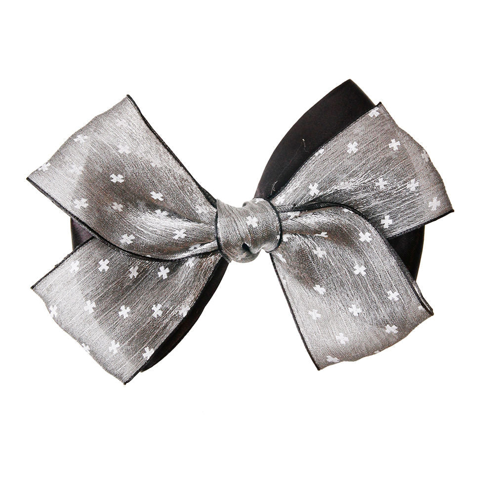 Pair of Gray and Black Bow Shoe Bands|5 inches - Premium Wholesale Jewelry from Pinktown - Just $22! Shop now at chiquestyles