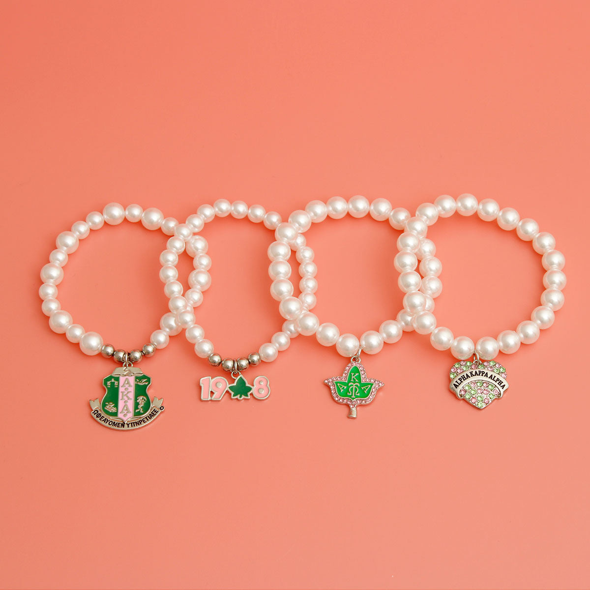Sorority Inspired Charm Pearl Bracelets|Stretch to Fit - Premium Wholesale Jewelry from Pinktown - Just $19! Shop now at chiquestyles