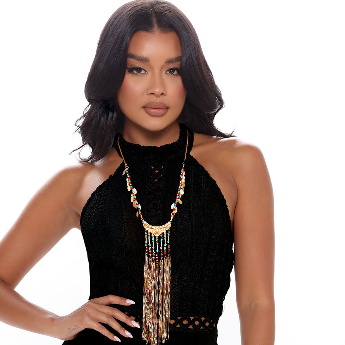 Tassel Necklace Set|20 inches - Premium Wholesale Jewelry from Pinktown - Just $10! Shop now at chiquestyles