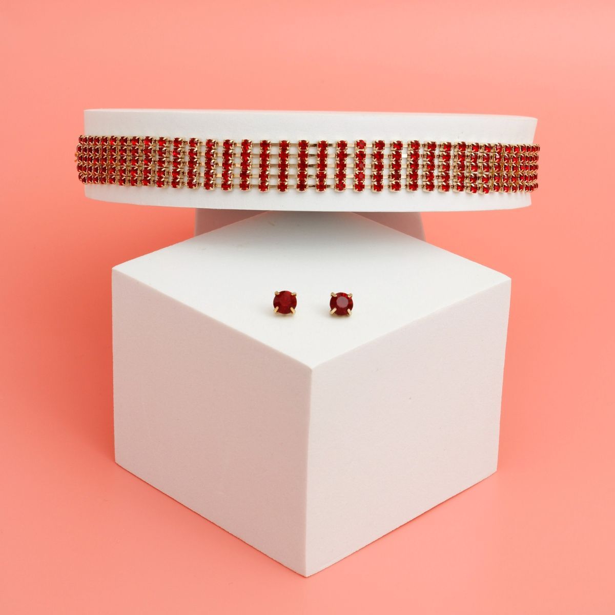 Stone Metal Choker|15 inches - Premium Wholesale Jewelry from Pinktown - Just $9! Shop now at chiquestyles