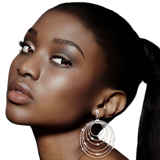 Silver White Pearl Ring Earrings|2.5 inches - Premium Wholesale Jewelry from Pinktown - Just $12! Shop now at chiquestyles