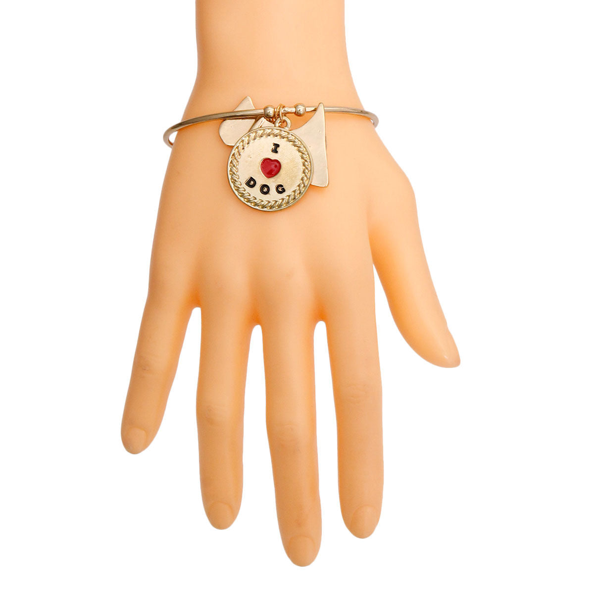 Burnished Gold Dog Charm Bracelet|Adustable - Premium Wholesale Jewelry from Pinktown - Just $5! Shop now at chiquestyles