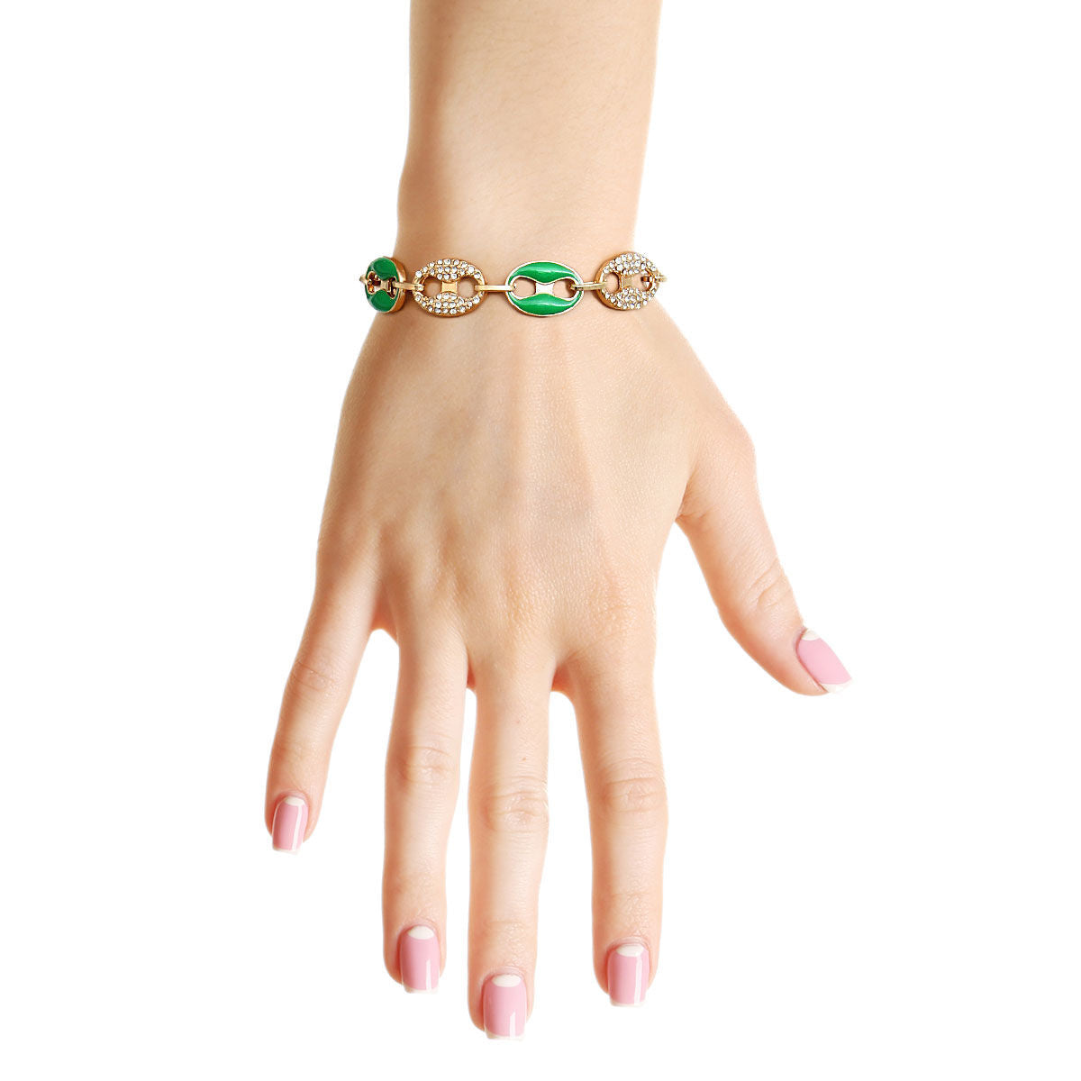 Green Gold Mariner Chain Bracelet|7 + 1.5 inches - Premium Wholesale Jewelry from Pinktown - Just $9! Shop now at chiquestyles