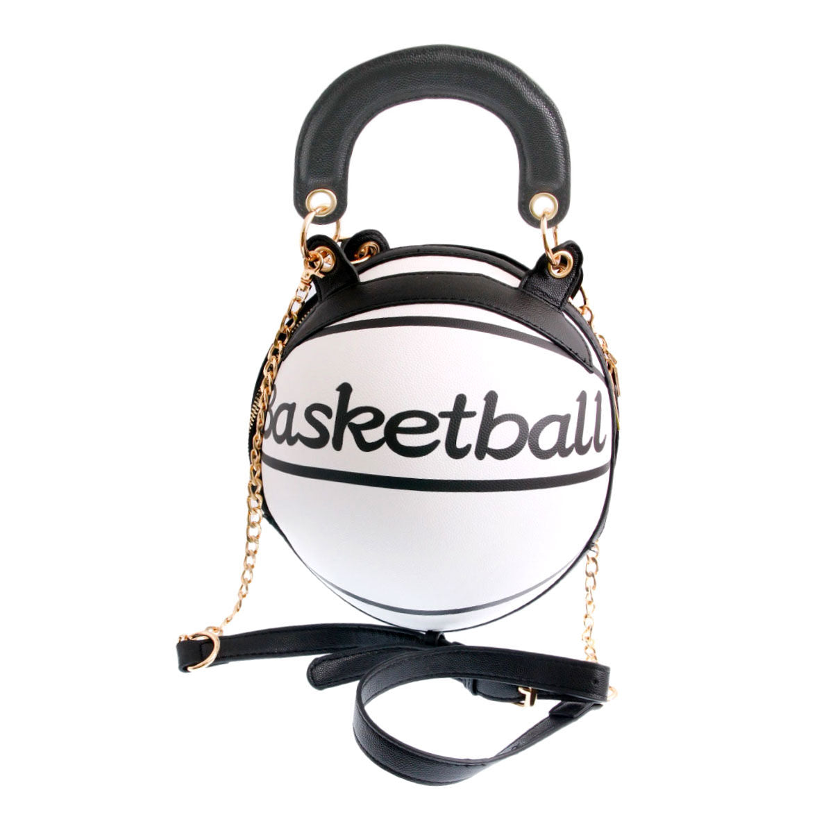 White Basketball Handbag|10.5 x 10.5 x 14 inches - Premium Wholesale Fashion Accessories from Pinktown - Just $67! Shop now at chiquestyles