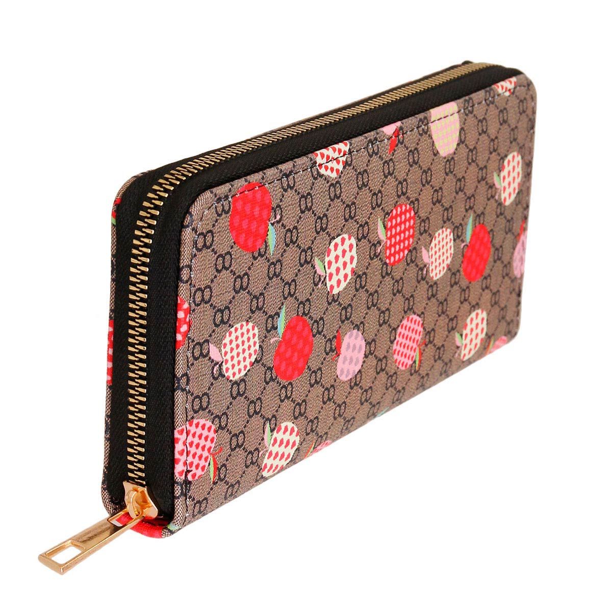 Brown Apple Designer Woven Wallet|7.5 x 4 x 1 inches - Premium Wholesale Fashion Accessories from Pinktown - Just $19! Shop now at chiquestyles