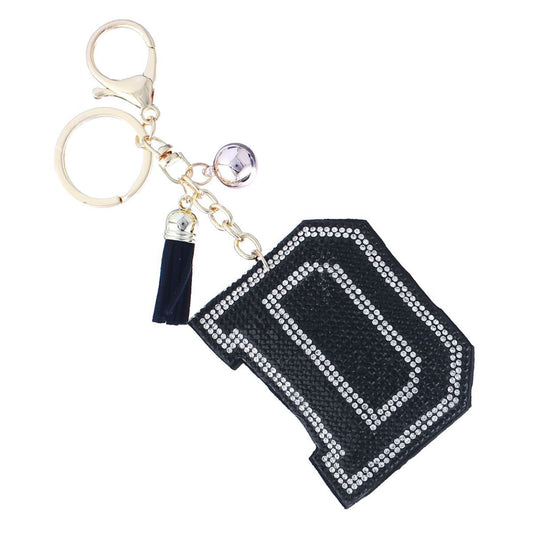 D Black Keychain Bag Charm|6.5 x 2.25 inches - Premium Wholesale Fashion Accessories from Pinktown - Just $8! Shop now at chiquestyles
