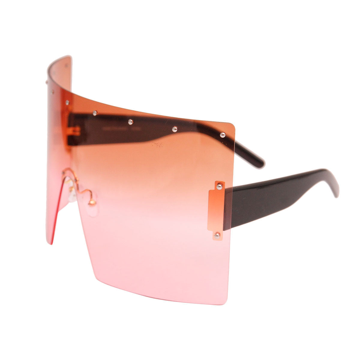Brown Flat Top Shield Sunglasses - Premium Wholesale Fashion Accessories from Pinktown - Just $13! Shop now at chiquestyles