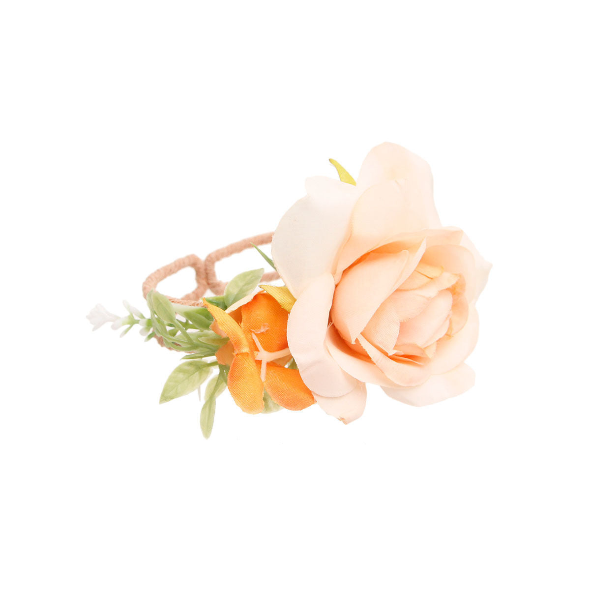 Orange Fabric Flower Bracelet|Adjustable - Premium Wholesale Jewelry from Pinktown - Just $7! Shop now at chiquestyles