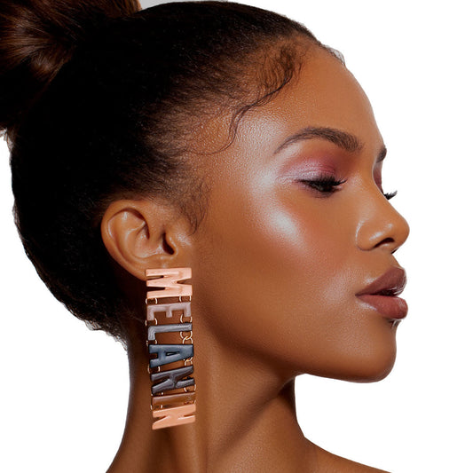 Melanin Letter Drop Earrings|2.5 inches - Premium Wholesale Jewelry from Pinktown - Just $15! Shop now at chiquestyles