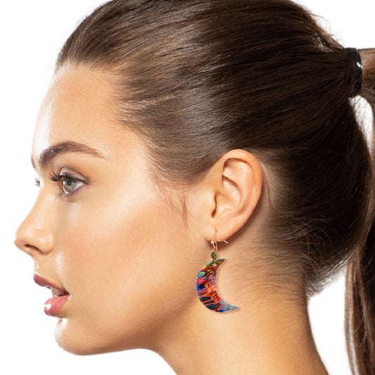 Rose Gold Painted Moon Earrings|1.75 inches - Premium Wholesale Jewelry from Pinktown - Just $9! Shop now at chiquestyles