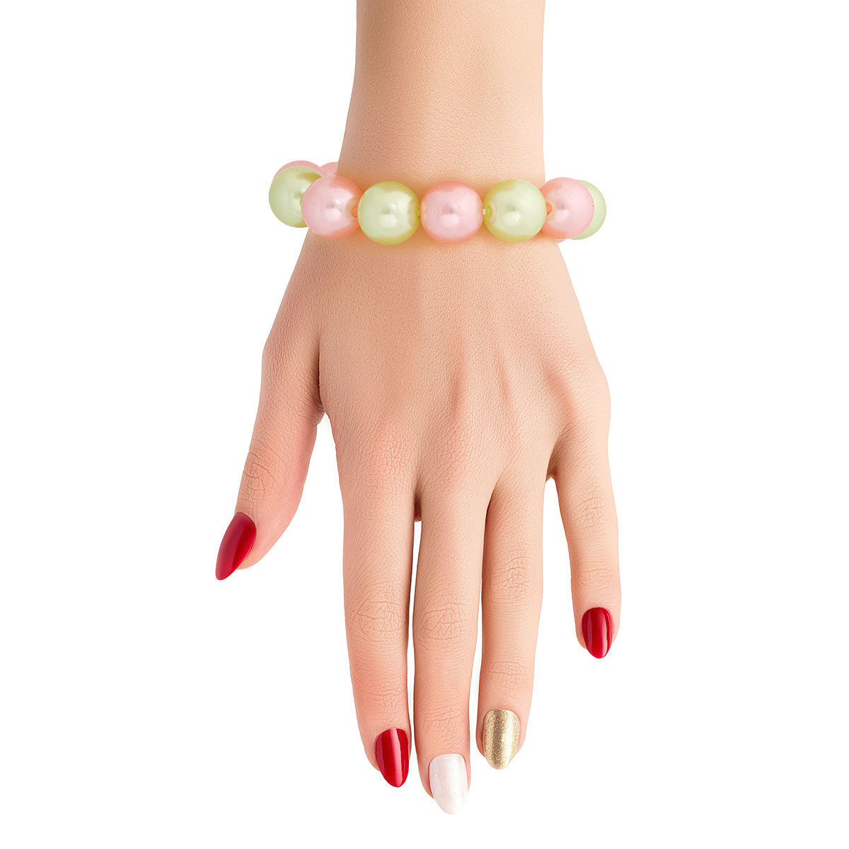 Pink Green Bubble Gum Pearl Bracelet|Stretch to Fit - Premium Wholesale Jewelry from Pinktown - Just $6! Shop now at chiquestyles