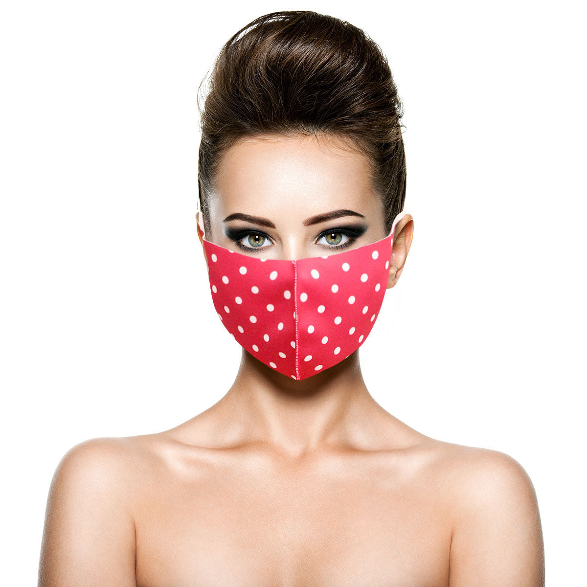 Pink Polka Dot Face Reusable Masks|Stretch to Fit - Premium Wholesale Fashion Accessories from Pinktown - Just $5! Shop now at chiquestyles