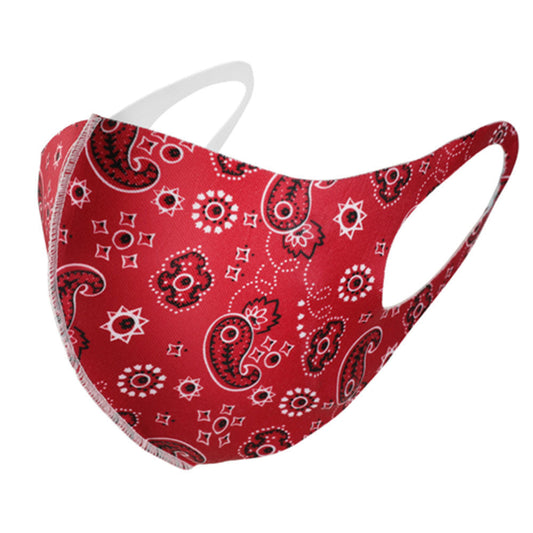 Red Paisley  Bandana Face Masks|Stretch to Fit - Premium Wholesale Fashion Accessories from Pinktown - Just $5! Shop now at chiquestyles
