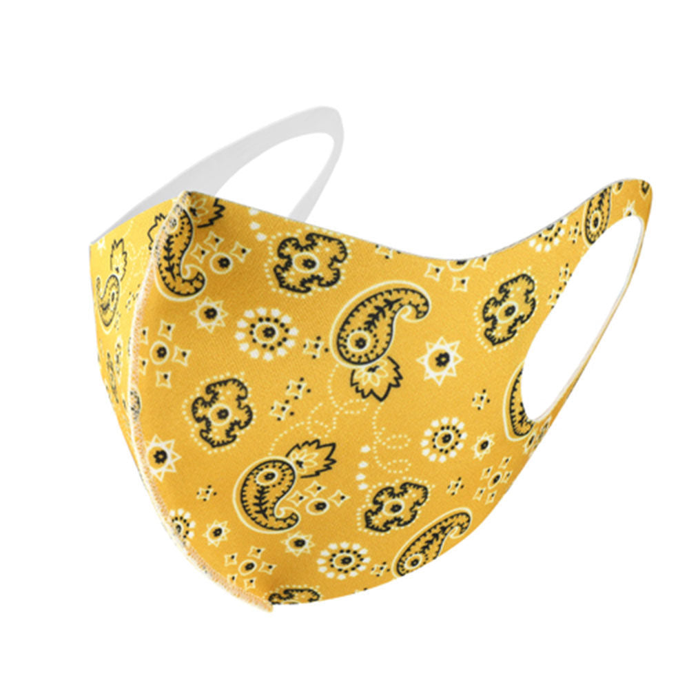 Yellow Paisley  Bandana Face Masks|Stretch to Fit - Premium Wholesale Fashion Accessories from Pinktown - Just $5! Shop now at chiquestyles