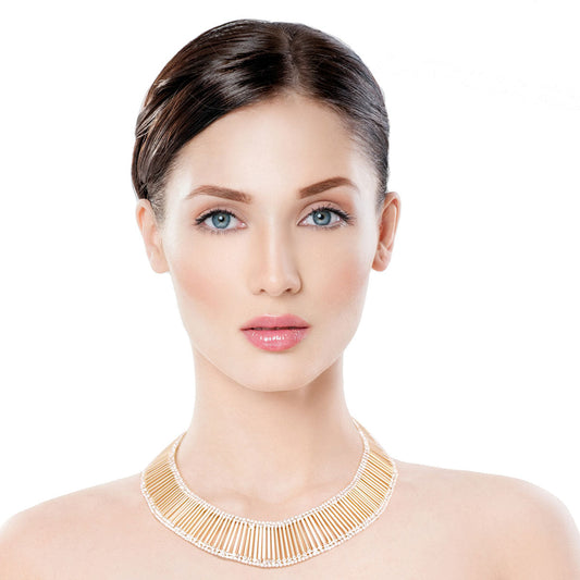 Gold Bar Rhinestone Collar|16 inches - Premium Wholesale Jewelry from Pinktown - Just $22! Shop now at chiquestyles