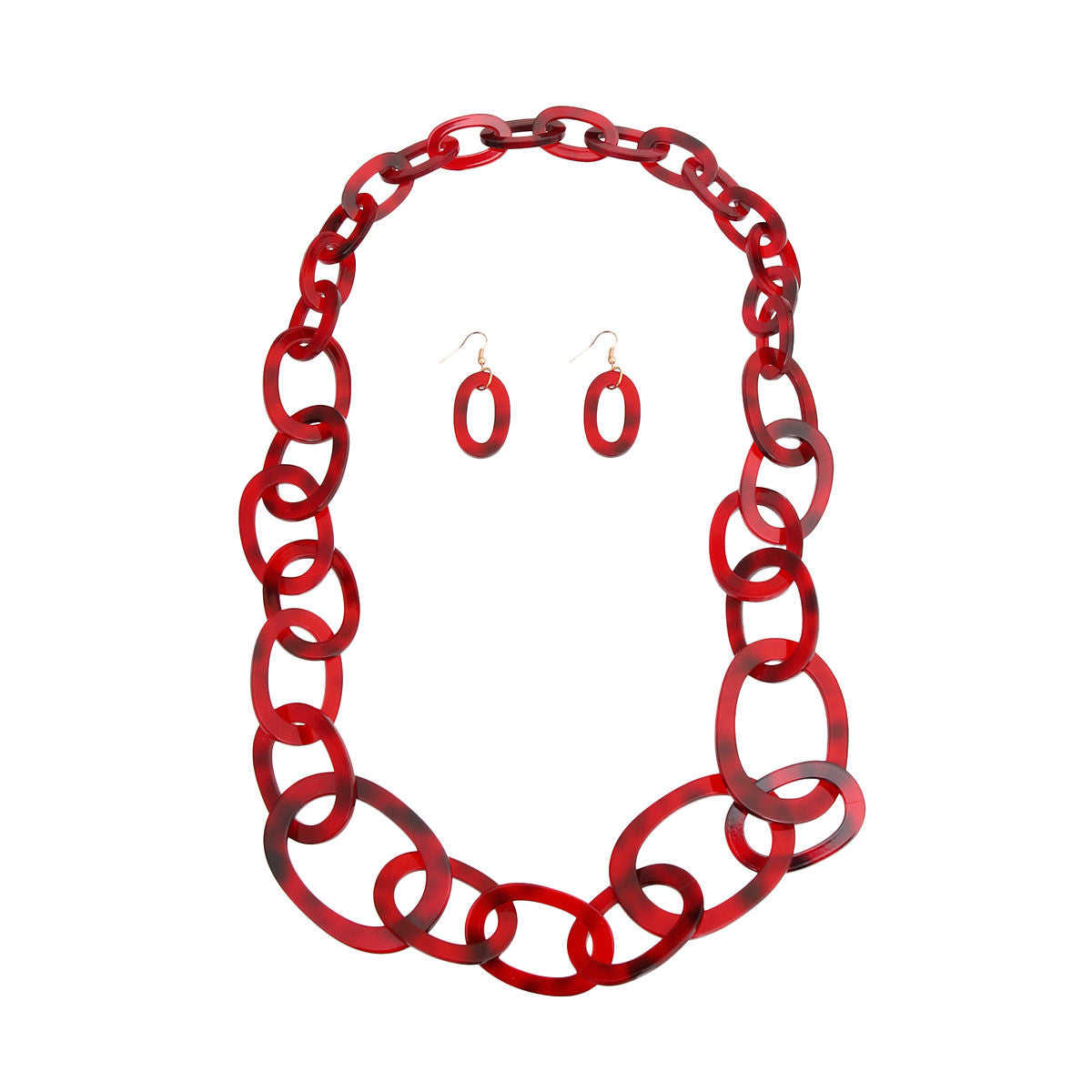 Red Tortoiseshell Graduated Link Set|30 inches - Premium Wholesale Jewelry from Pinktown - Just $21! Shop now at chiquestyles