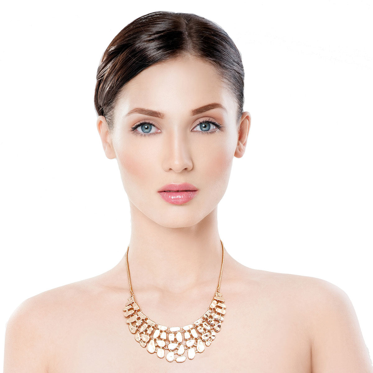 Gold Metal Link Collar Set|18 inches - Premium Wholesale Jewelry from Pinktown - Just $16! Shop now at chiquestyles