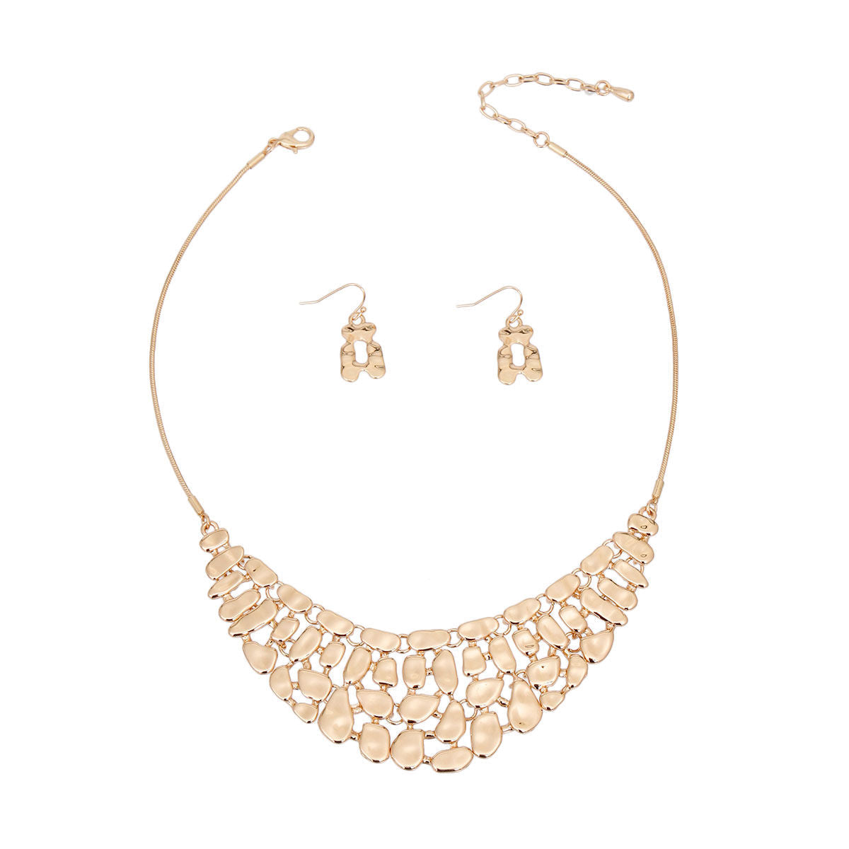 Gold Metal Link Collar Set|18 inches - Premium Wholesale Jewelry from Pinktown - Just $16! Shop now at chiquestyles