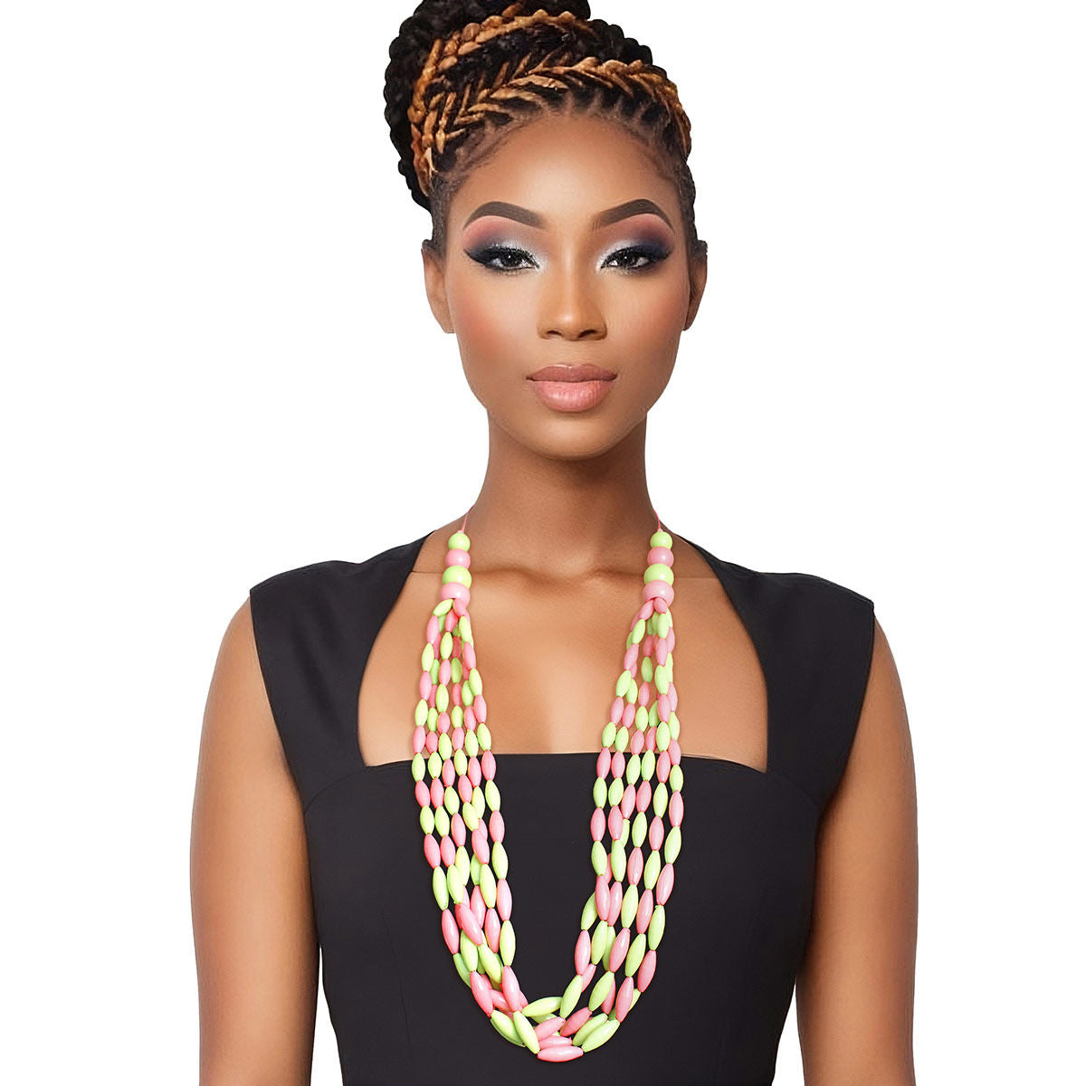 Long Pink Green Toggle Necklace|32 inches - Premium Wholesale Jewelry from Pinktown - Just $14! Shop now at chiquestyles