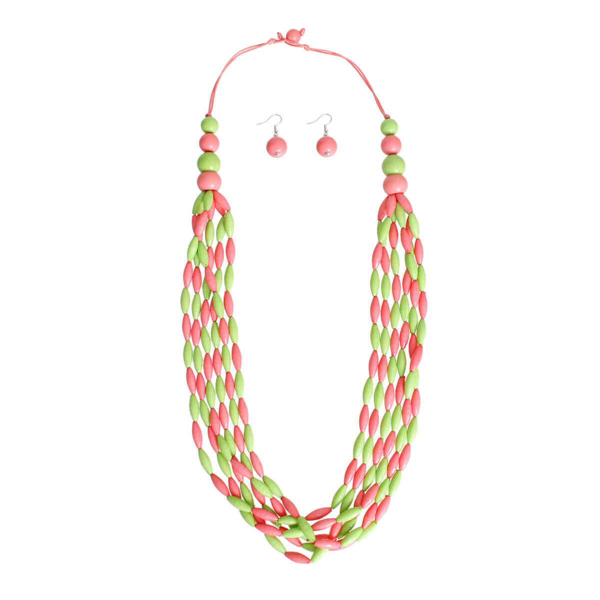 Long Pink Green Toggle Necklace|32 inches - Premium Wholesale Jewelry from Pinktown - Just $14! Shop now at chiquestyles