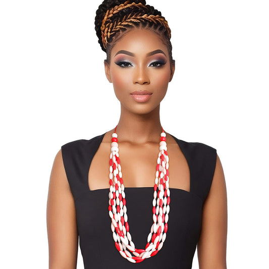 Long Red White Toggle DST Necklace|32 inches - Premium Wholesale Jewelry from Pinktown - Just $13! Shop now at chiquestyles