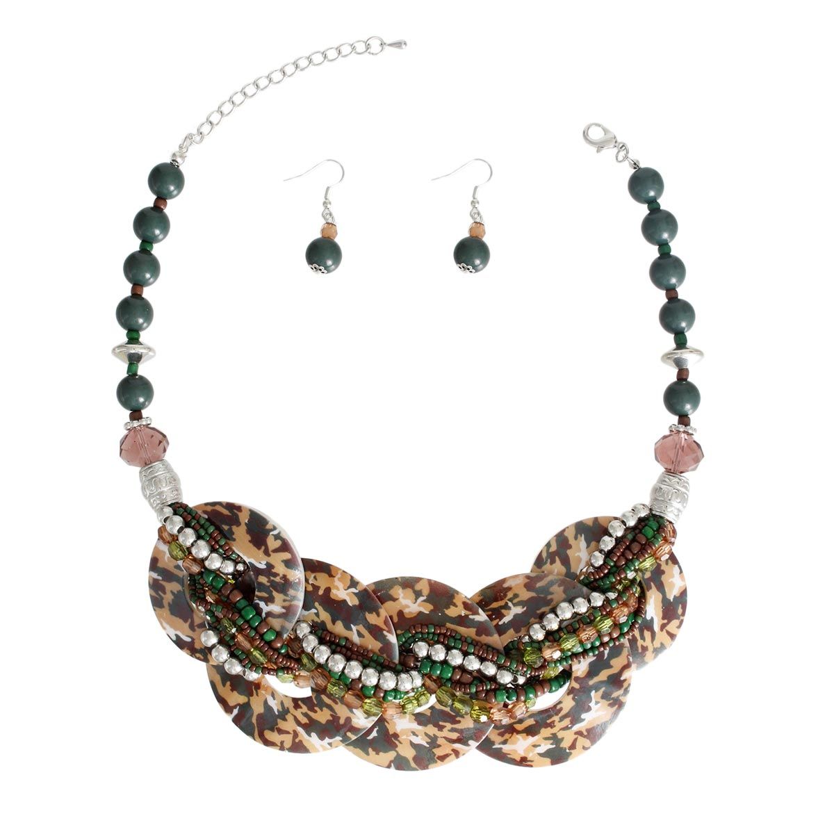 Camouflage Disc Necklace|15 + 3 inches - Premium Wholesale Jewelry from Pinktown - Just $13! Shop now at chiquestyles