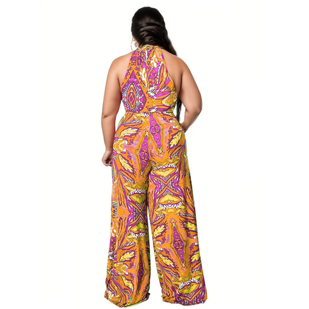 1XL Orange Paisley Jumpsuit|1XL - Premium Wholesale Boutique Clothing from Pinktown - Just $39! Shop now at chiquestyles